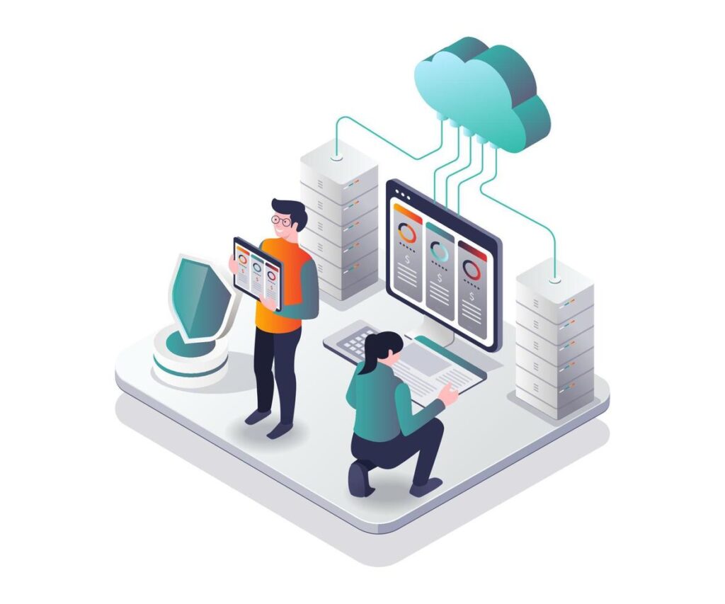 Visual of cloud server and hosting services, symbolizing efficient and flexible digital infrastructure for businesses.